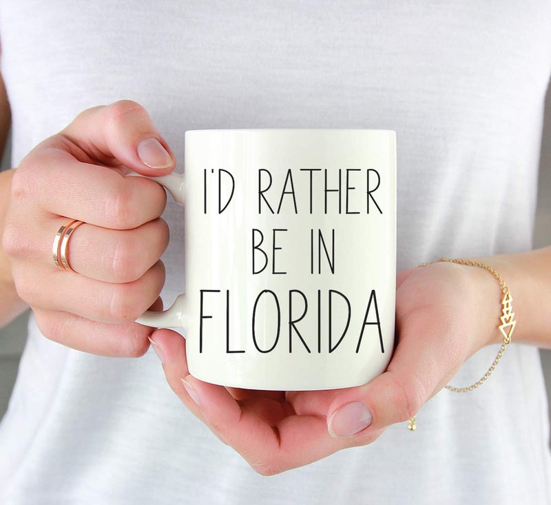 Andaz Press U.S. State 11oz. Coffee Mug Gift, I'D Rather Be In Florida, 1-Pack, Long Distance College Going Away Study Abroad Birthday Christmas Florida Coffee Mug - Image 3